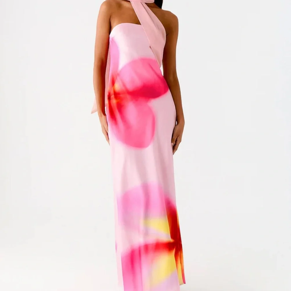 Pepper Mayo Isa Scarf Satin Maxi Dress - Frangipani Pink - Picture 3 of 6